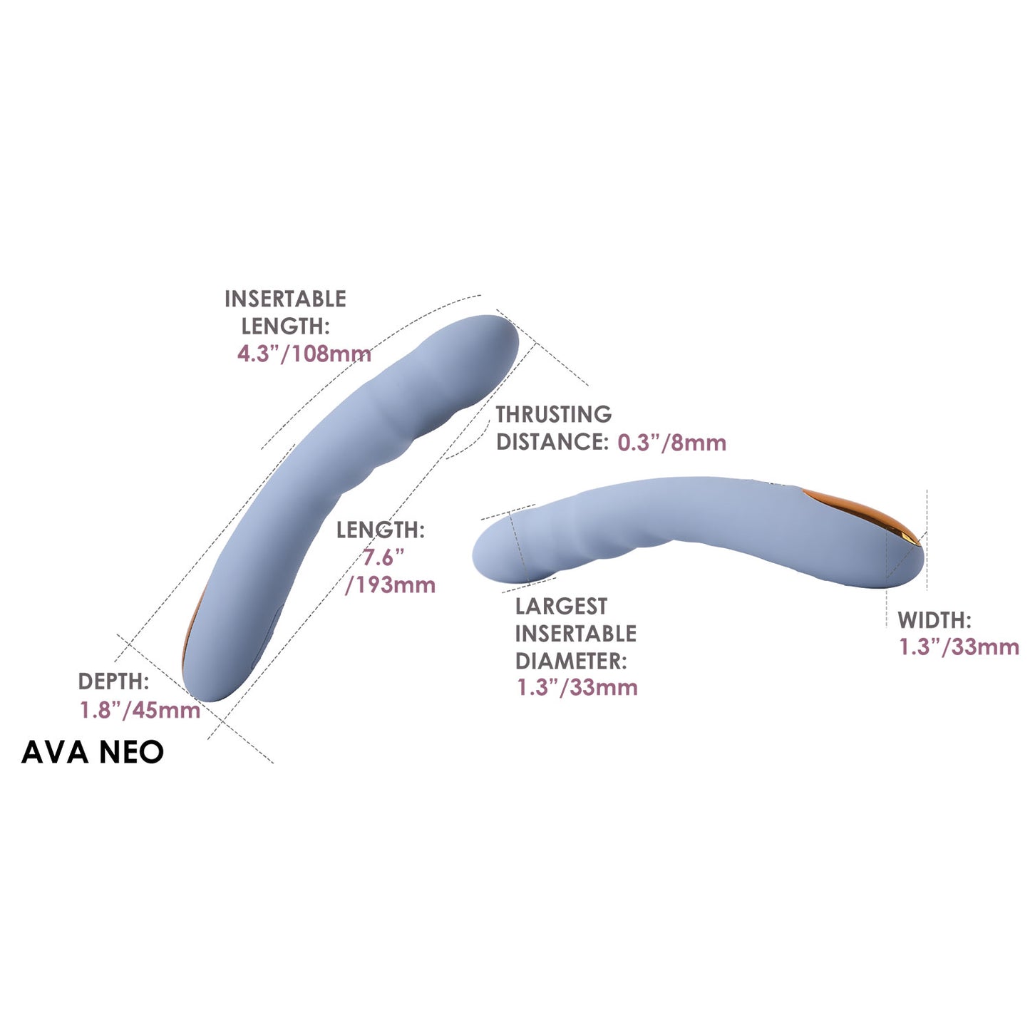 Svakom - Ava Neo App-Controlled Thrusting G-spot Vibrator Blue