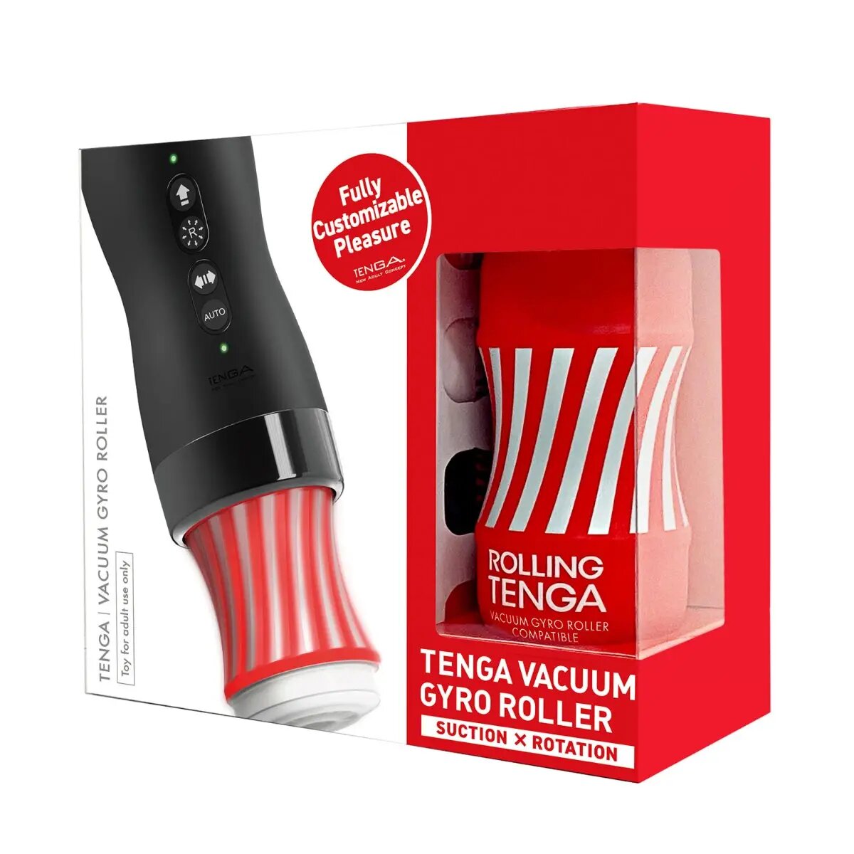 Tenga - Vacuum Gyro Roller Rechargeable Male Masturbator + Rolling Cup