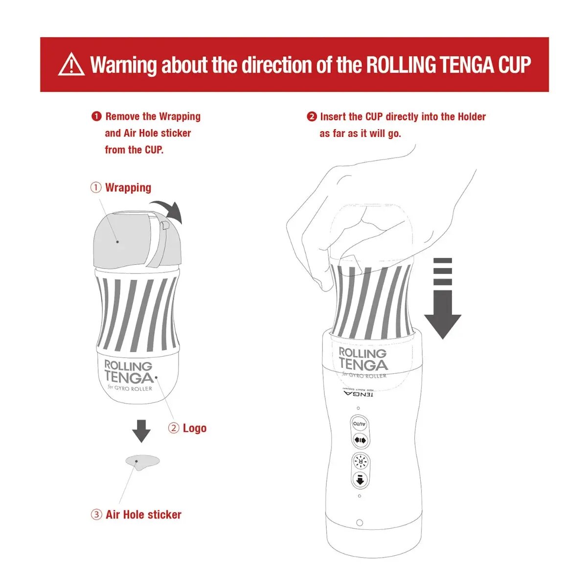 Tenga - Vacuum Gyro Roller Rechargeable Male Masturbator + Rolling Cup