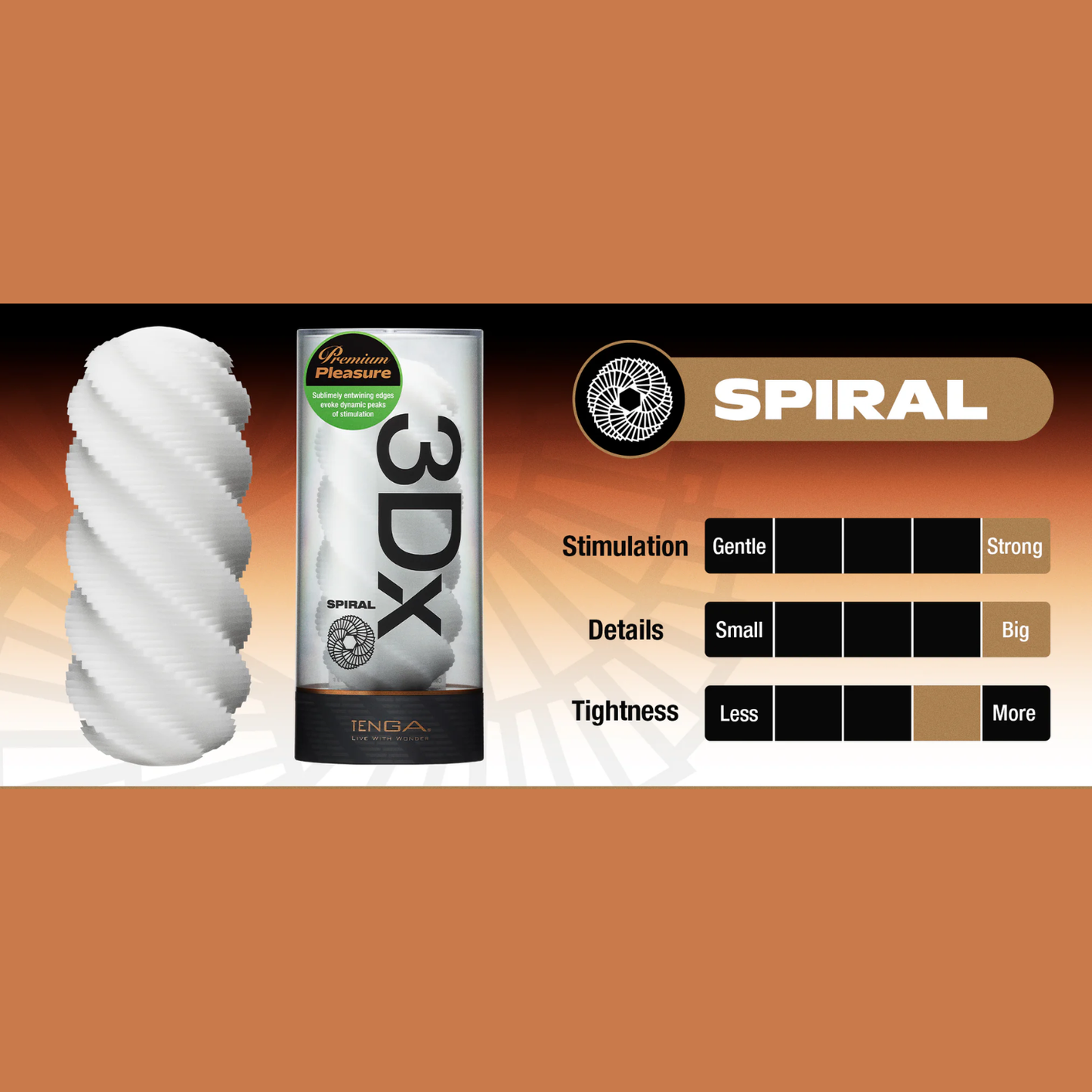 Tenga - 3Dx Spiral Reusable Male Masturbator
