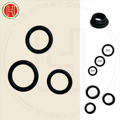 The Horny Company - John O Triple Silicone Cock Ring (Set of 3, Black)