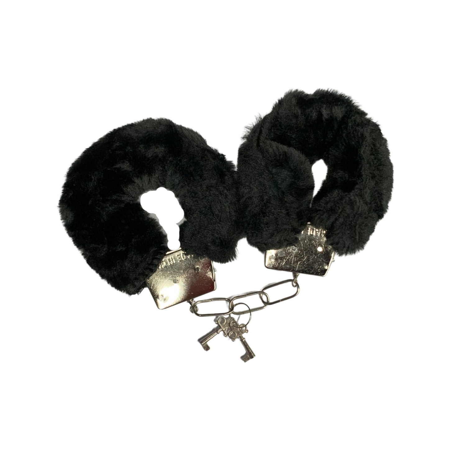 Black Dragon Furry Bondage Metal Hand Cuffs