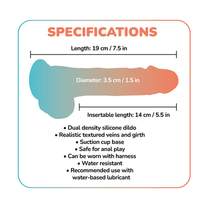 The Horny Company - Damn Realistic 5.5 Inches Suction Cup Dual Density Silicone Dildo