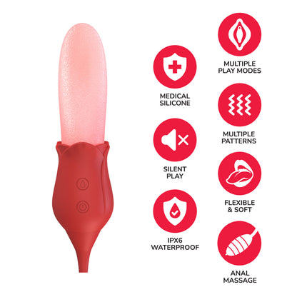 The Horny Company - Funky Fantasy Rechargeable Licking Tongue and Bullet Masturbator