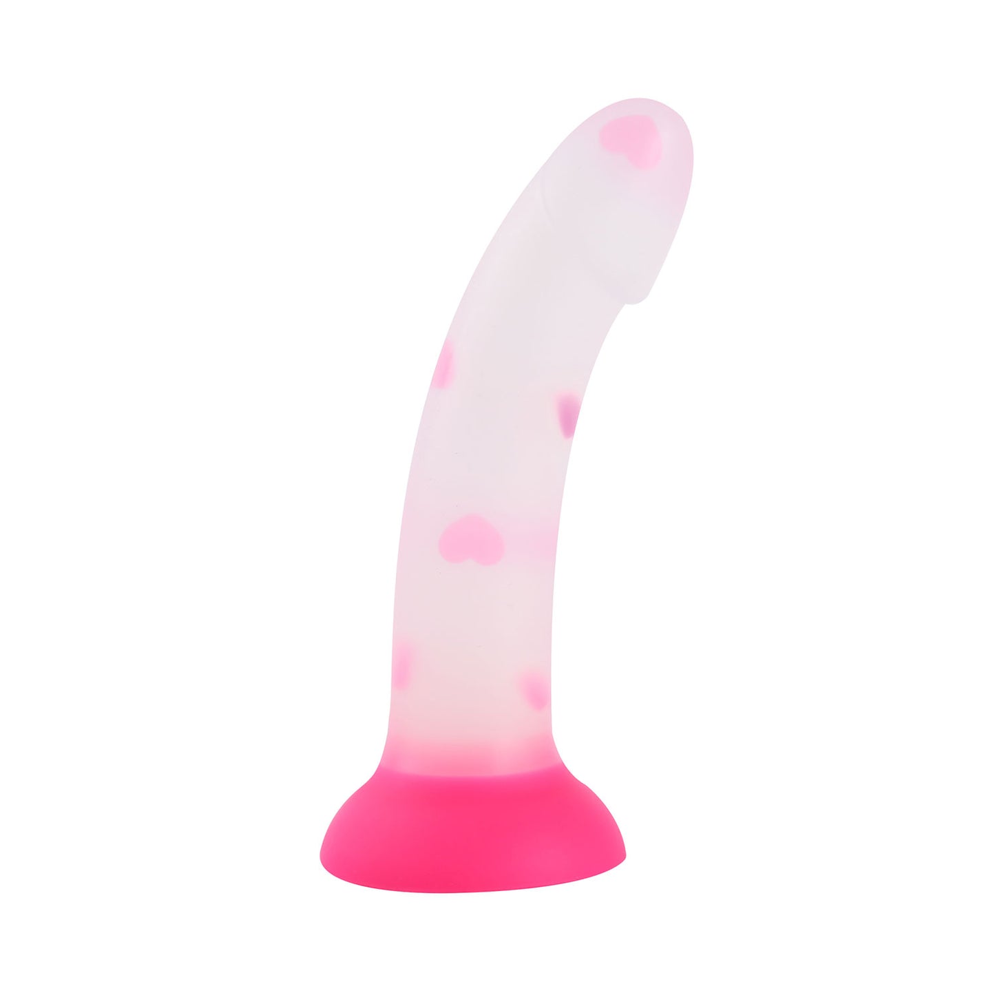 Unicorn Collections - 6.8-inches Pink Heart Silicone Suction Cup Dildo Glow in the Dark *