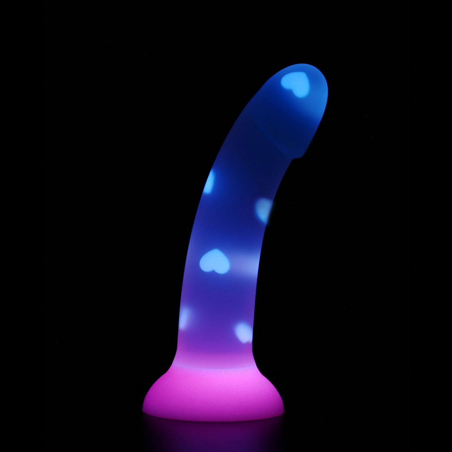Unicorn Collections - 6.8-inches Pink Heart Silicone Suction Cup Dildo Glow in the Dark *