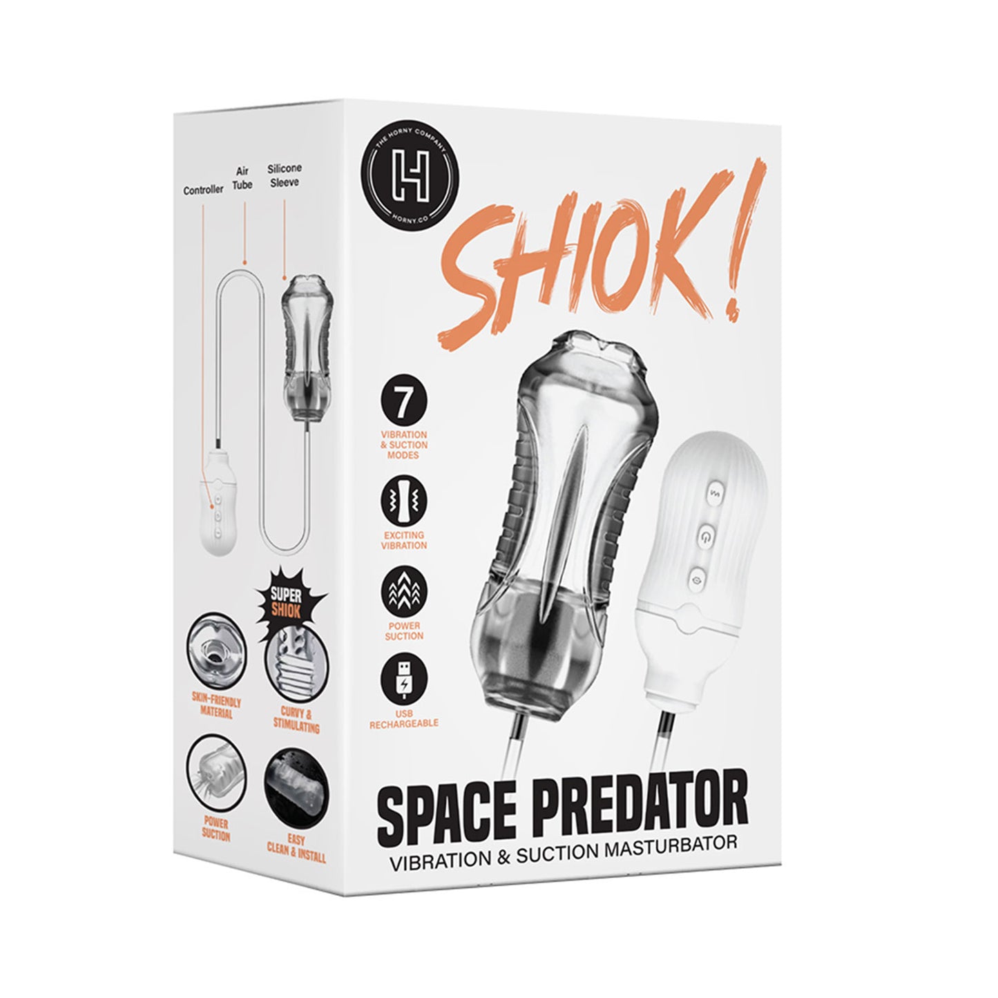 The Horny Company - Shiok Space Predator Vibration and Suction Plump Lips Male Masturbator with Controller