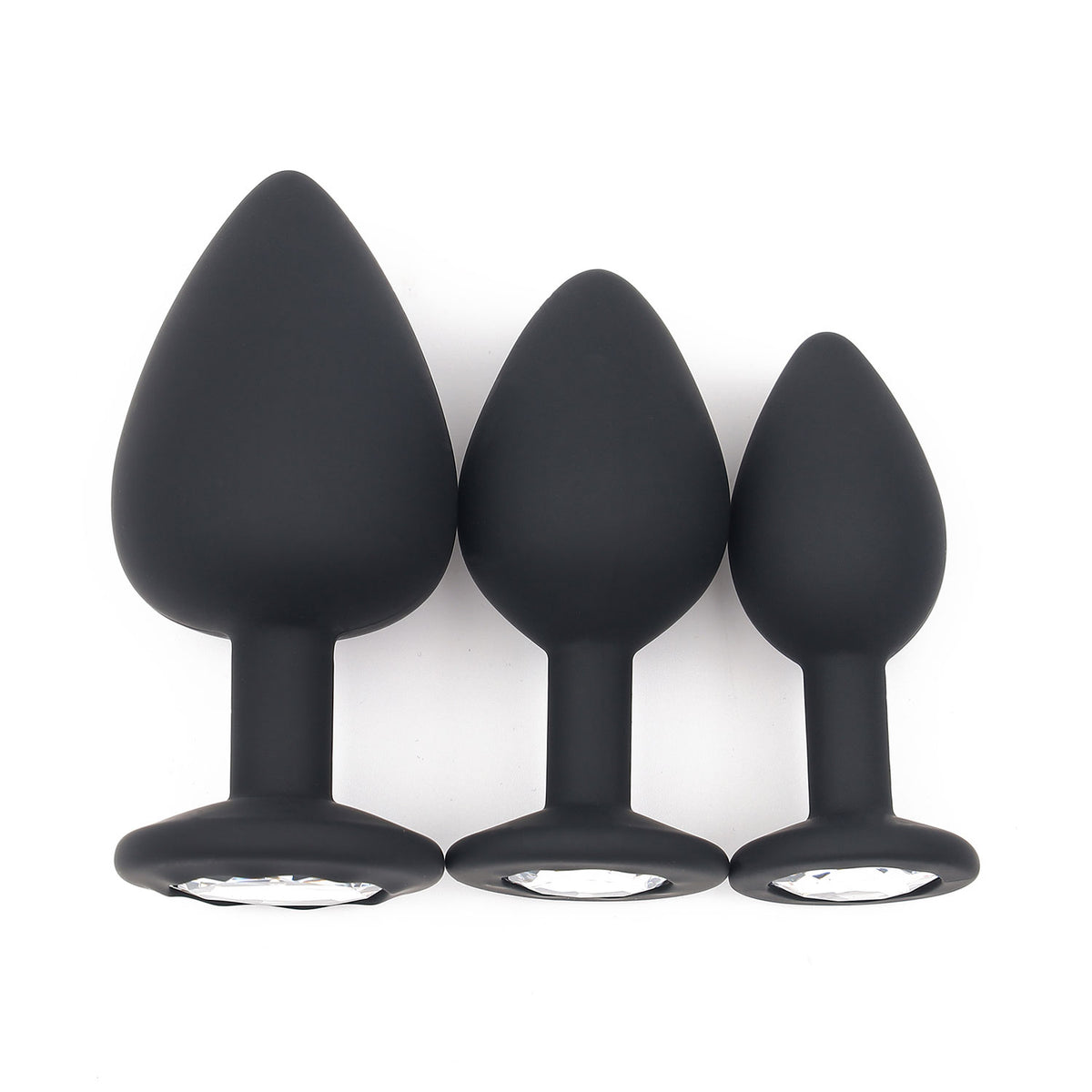 Pink Lifestyle - Gem Series Progressive Play 3-pc Silicone Anal Training Set Black