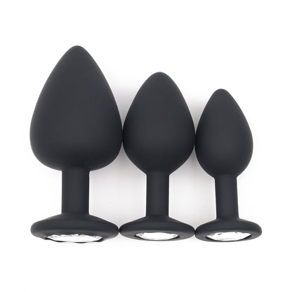 Pink Lifestyle - Gem Series Progressive Play 3-pc Silicone Anal Training Set Black