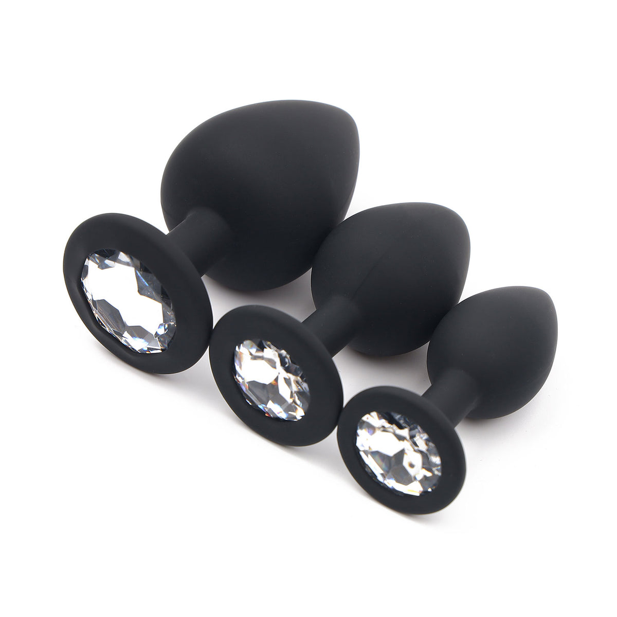 Pink Lifestyle - Gem Series Progressive Play 3-pc Silicone Anal Training Set Black