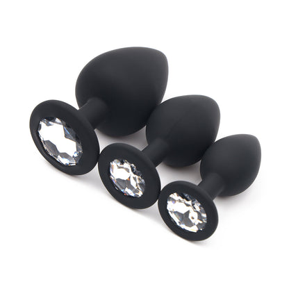 Pink Lifestyle - Gem Series Progressive Play 3-pc Silicone Anal Training Set Black