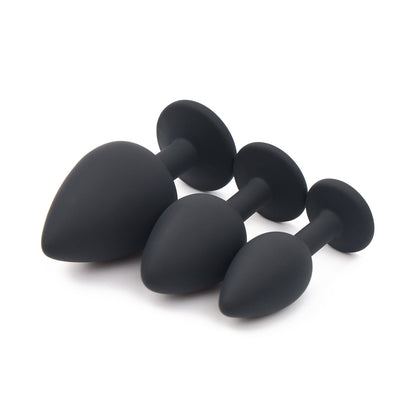 Pink Lifestyle - Gem Series Progressive Play 3-pc Silicone Anal Training Set Black