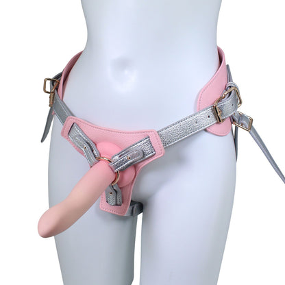 Unicorn Collections - Pink and Silver PU Leather Strap-On Harness
