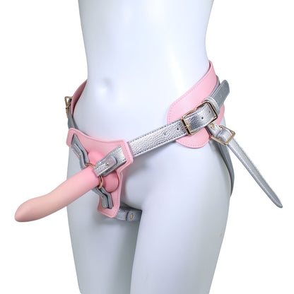 Unicorn Collections - Pink and Silver PU Leather Strap-On Harness