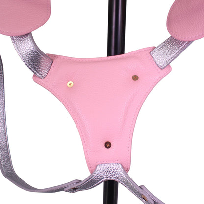 Unicorn Collections - Pink and Silver PU Leather Strap-On Harness