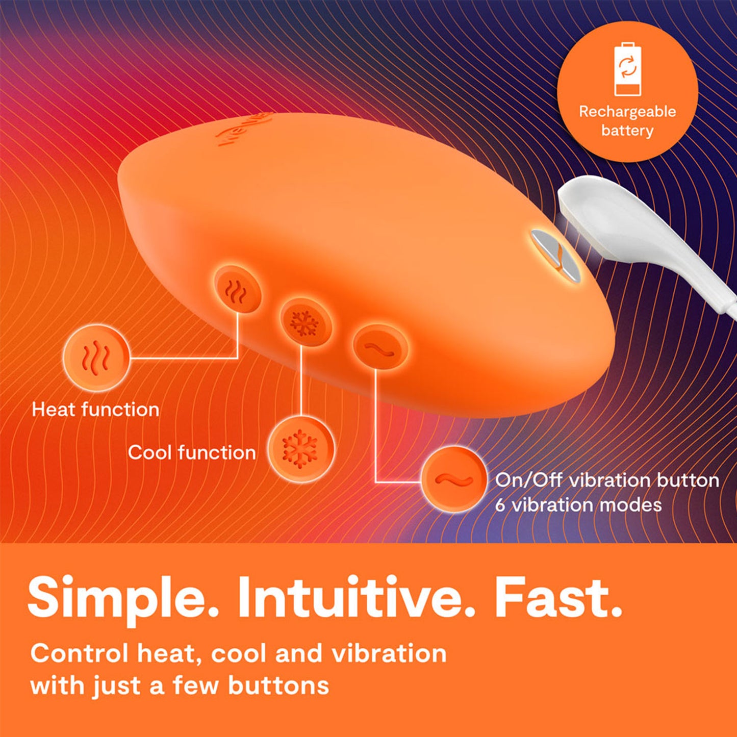 We-Vibe - Temp Warming and Cooling Clitoral Vibrator Tangerine
