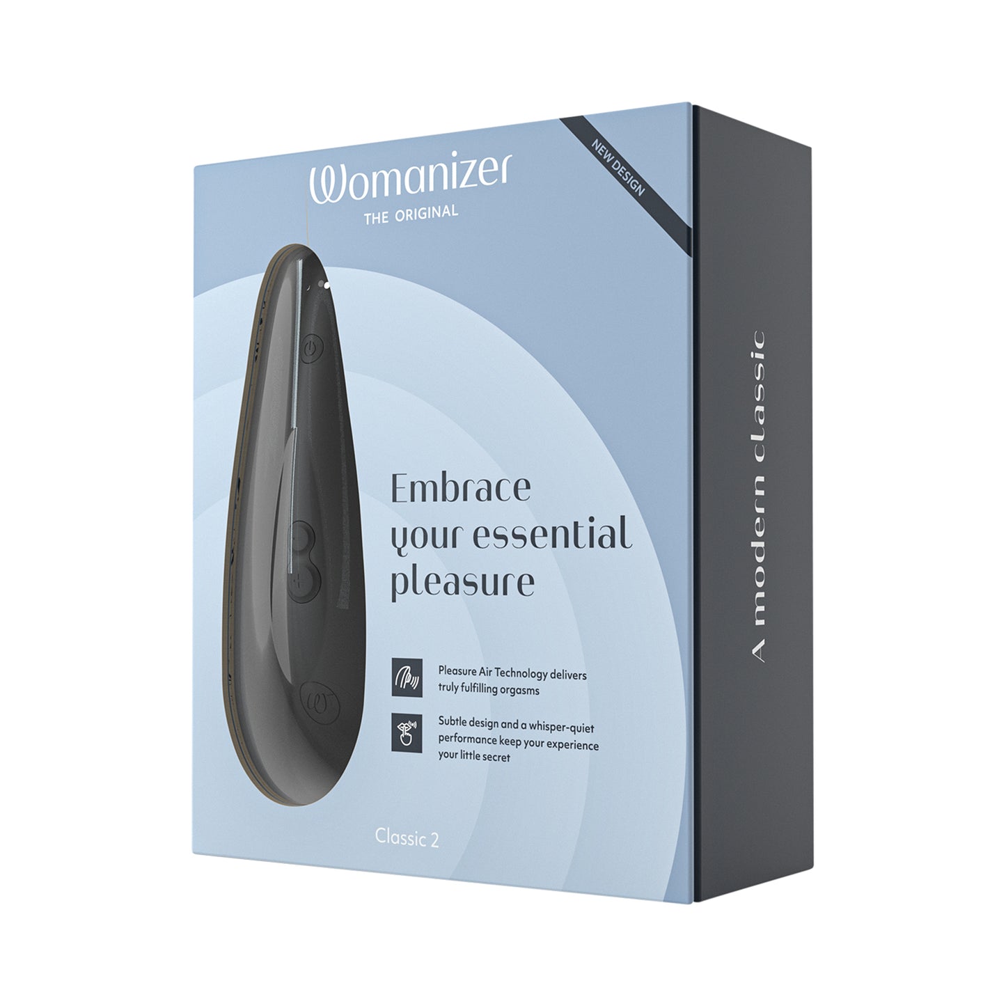 Womanizer - Classic 2 Silicone Rechargeable Clitoral Stimulator Black