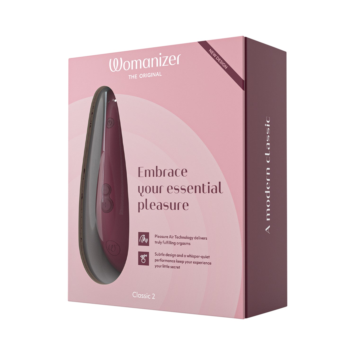 Womanizer - Classic 2 Silicone Rechargeable Clitoral Stimulator Bordeaux