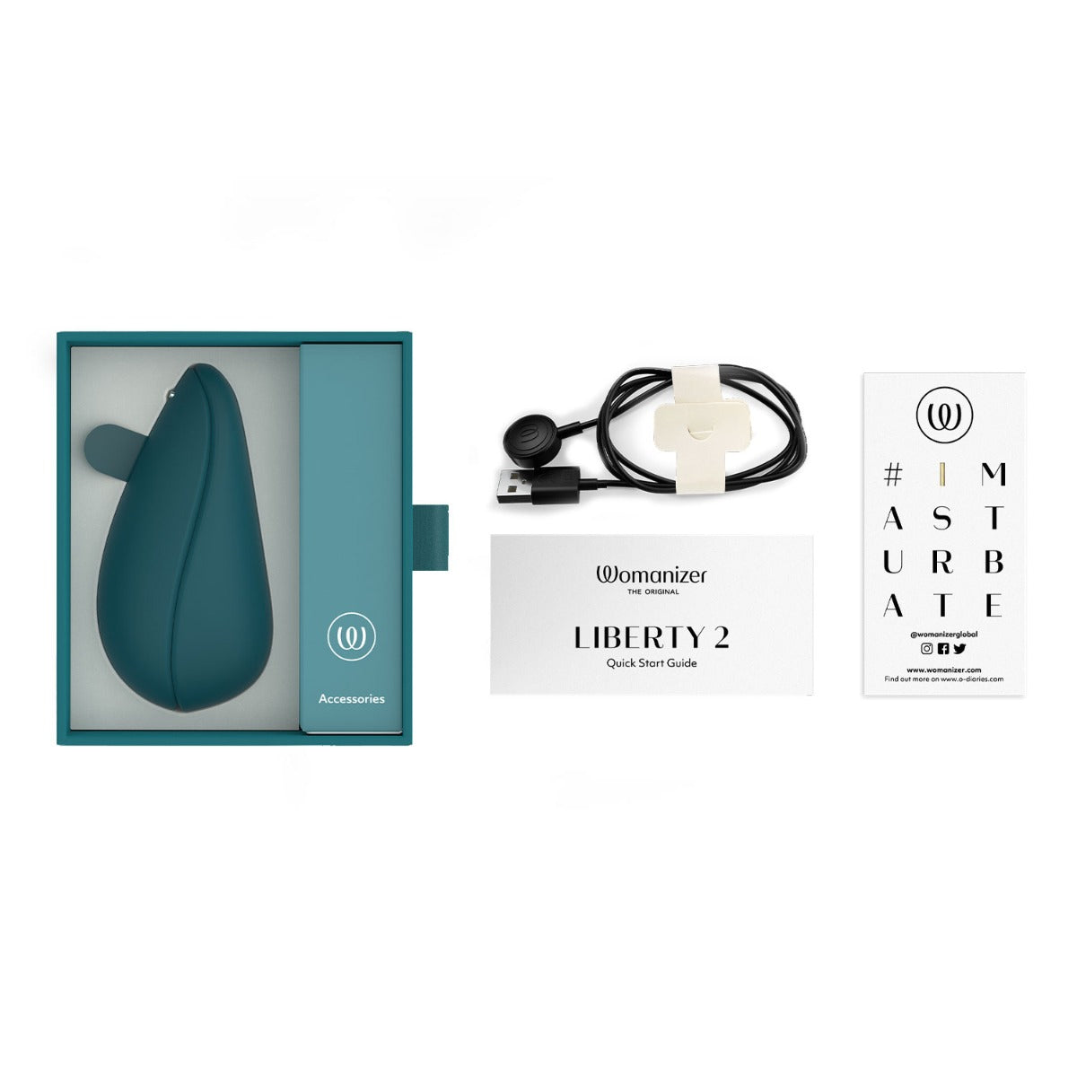 Womanizer - Liberty 2 Rechargeable Clitoral Stimulator with Pleasure Air Technology Dark Petrol