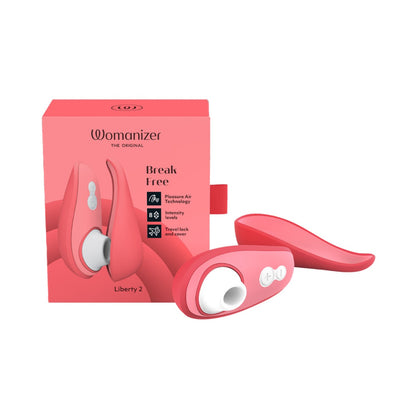 Womanizer - Liberty 2 Rechargeable Clitoral Stimulator with Pleasure Air Technology Vibrant Rose