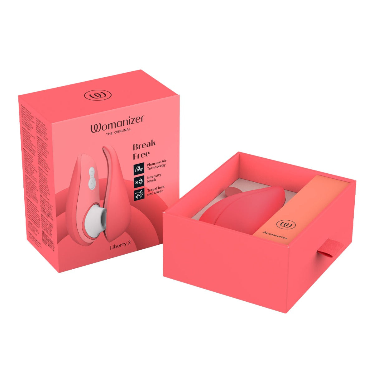 Womanizer - Liberty 2 Rechargeable Clitoral Stimulator with Pleasure Air Technology Vibrant Rose