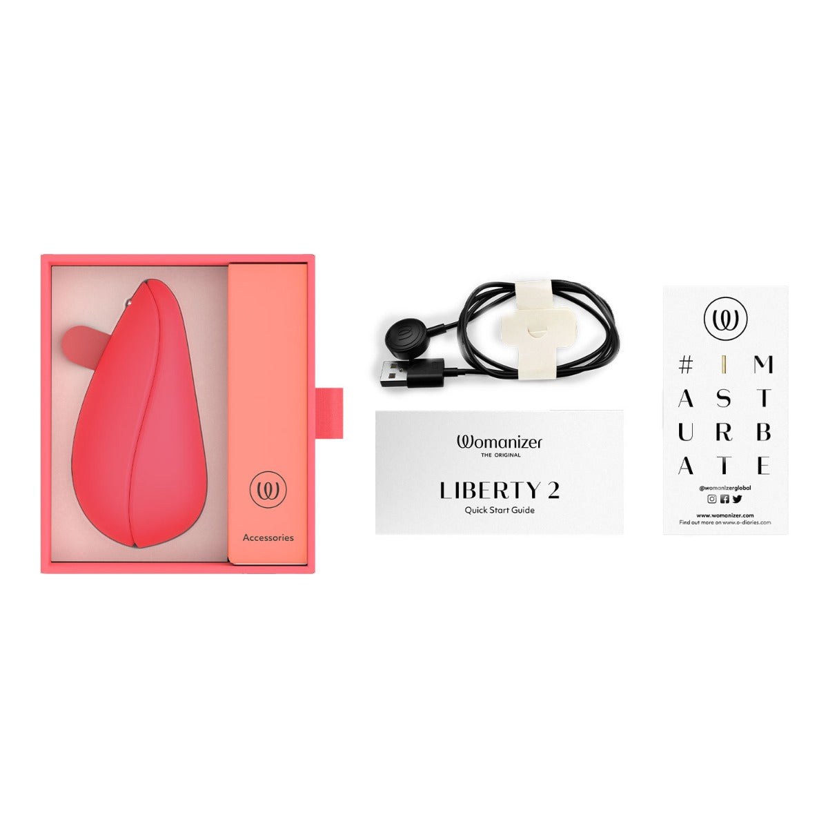 Womanizer - Liberty 2 Rechargeable Clitoral Stimulator with Pleasure Air Technology Vibrant Rose