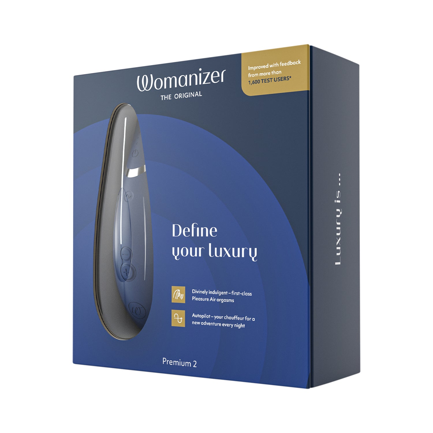 Womanizer - Premium 2 Silicone Rechargeable Clitoral Stimulator Blueberry