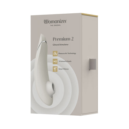 Womanizer - Premium 2 Silicone Rechargeable Clitoral Stimulator Warm Grey