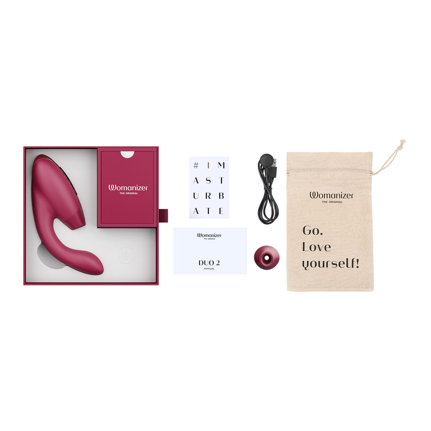 Womanizer - Duo 2 Pleasure Air Clitoral Stimulator and G-spot Vibrator (Bordeaux)