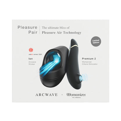 Arcwave x Womanizer - Pleasure Pair Ion Stroker and Premium 2 Clitoral Stimulator